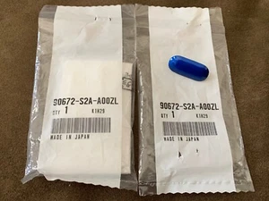 x2 OEM Honda S2000 AP2 Laguna Blue B545P License Plate Bolt Hole Cover Caps L - Picture 1 of 3