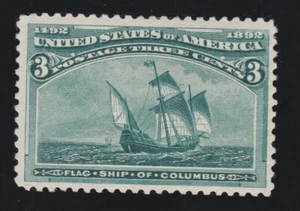 US 232 3c Columbian Exposition Mint VF OG H SCV $35 - Picture 1 of 2