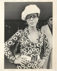 Joan Collins Mod Glamour Heathrow Original Double Weight Photo Stamped Snipe - Imagen 1 de 2