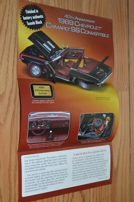  Chevy Camaro SS 1969 convertible Danbury como nuevo escala 1:24 folleto fundido a presión Foto 1 de 3