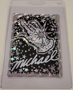 MICHAEL JACKSON Glitter Glove 1980s PRISMATIC Prism VENDING MACHINE STICKER CARD - Picture 1 of 3