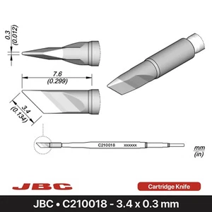 Cuchillo cartucho JBC C210018 - 3,4 x 0,3 mm - Imagen 1 de 3