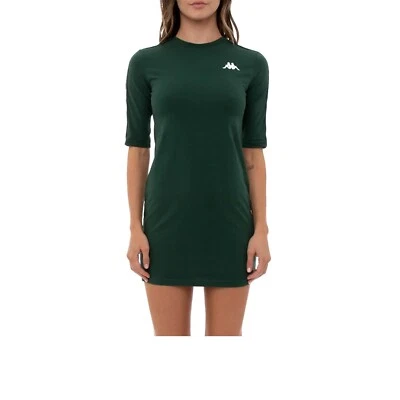 Mini Vestido Pullover Kappa 222 Banda Balni Verde Blanco Oscuro Manga 3/4 32141QW Foto 1 de 3