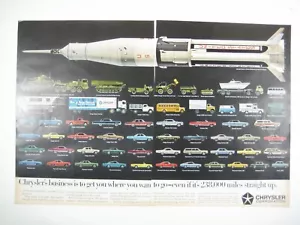 Vintage 1969 Chrysler Corp 1968 2 Page Print Ad Saturn V Rocket Vehicle Lineup - Picture 1 of 2
