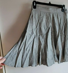Vintage Skirt Size M New York Style Houndstooth Black and White Short Flared USA - Picture 1 of 5