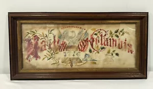Antique 1876 Centennial Paper Punch Sampler Hail Columbia National Anthem Framed - Picture 1 of 6