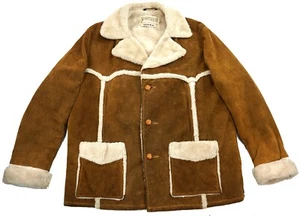 SCHOTT Rancher US Vintage Cowboy Wildleder Jacke Mantel 56 XL Lang - Bild 1 von 4