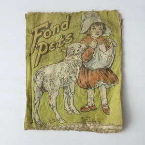 RARE Antique Saalfield Muslin Book "FOND PETS" 1928 Cloth Baby Book. T63 - Picture 1 of 16