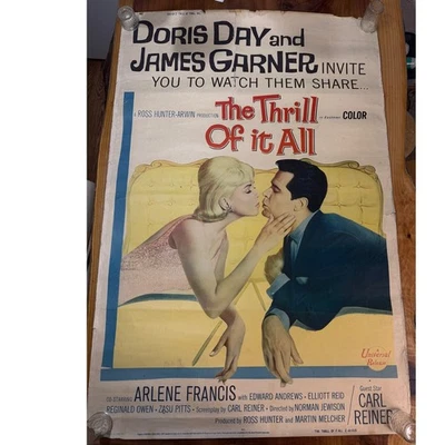 Vintage 1963 Der Nervenkitzel von allem Filmplakat Doris Day James Garner Universal - Bild 1 von 4