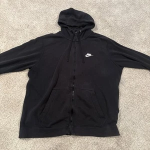 Sudadera con capucha Nike Sportswear Club polar para hombre XL negra cremallera completa - Imagen 1 de 8