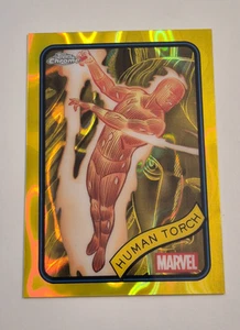 2025 Topps Chrome Marvel Human Torch Yellow Lava Refractor #40 Fantastic 4 - Picture 1 of 4