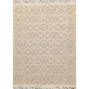 1'10” x 2'7” Hand Knotted 100% Wool Reversible Soumakk Oriental Area Rug Beige - Picture 1 of 4