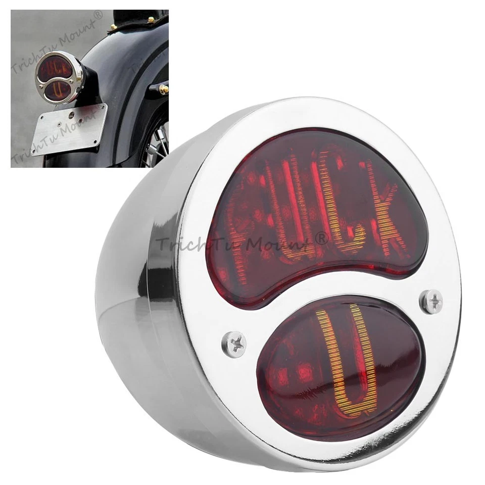 Luz trasera de freno doble lámpara cromada para Ford retro modelo A/AA 1928-1931 personalizada Foto 1 de 4