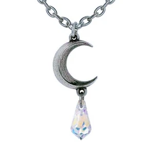 Tears Of The Moon Crystal Pendant Necklace Boxed, Crescent Luna, Alchemy England - Picture 1 of 6
