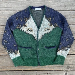 Toga Pulla Pavone Mohair Cardigan Donna Taglia 36 Verde Blu Navy Lana - Foto 1 di 8