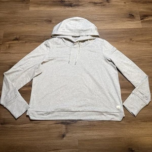 Vuori Women’s LARGE Halo Essential Hoodie Heather Gray Stretch Crop Sweatshirt - Picture 1 of 11