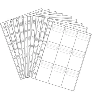 9 Pocket Coin Pages, 10 Sheets Plastic Coin Holders Stamp Collector Su - Picture 1 of 6