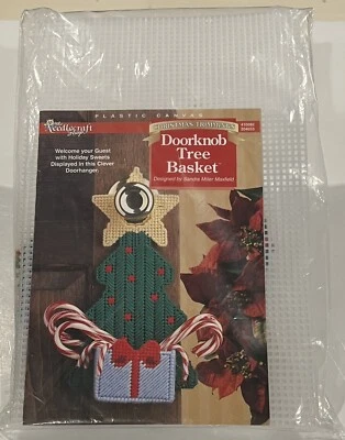 Kit de cesta de árbol de pomo de puerta de Navidad de lona de plástico The Needle Craft Shop - Nuevo Foto 1 de 3