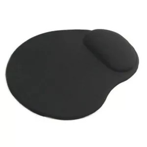 BLACK ANTI-SLIP COMFORT MOUSE MAT PAD WITH GEL FOAM REST WRIST SUPPORT PC LAPTOP - Picture 1 of 5