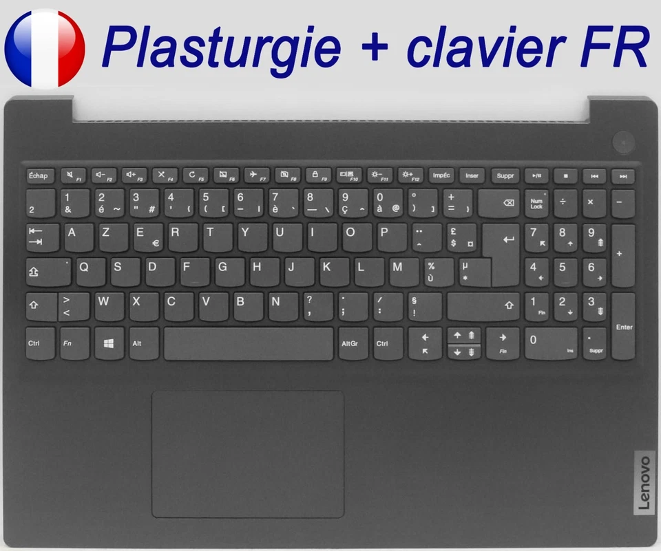 Plasturgie + Clavier Français AZERTY pour LENOVO V15 G1-IML / IdeaPad 3-15 - Photo 1/1