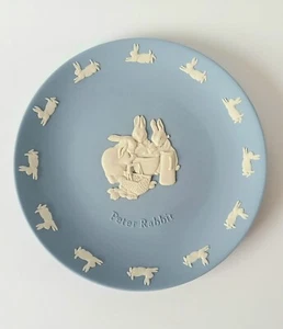 Wedgwood Blue Jasperware Peter Rabbit Plate - Picture 1 of 5