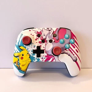 PowerA Enhanced Nintendo Switch Wireless Controller Pikachu VS Mewtwo -TESTED - Picture 1 of 7