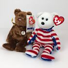 TY Beanie Babies FIFA Soccer World Cup 2002 US Bear and Liberty Bear LOT OF 2