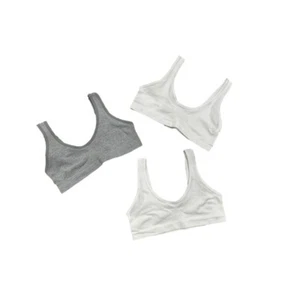 Hanes Girl's 3 Pack Everyday Comfort Wide Strap Bras - White/Gray Small - Picture 1 of 4
