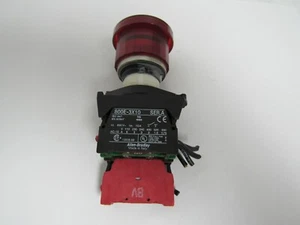 ALLEN BRADLEY 800E-3X01 SER A CONTACT W/ RED EMERGENCY STOP BUTTON - Picture 1 of 4
