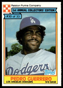 1984 Topps Cereal Series Pedro Guerrero Los Angeles Dodgers #30