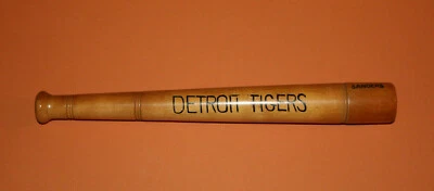 Antiguo bate de madera de recuerdo de DETROIT TIGERS / SANDERS ICE CREAM de los años 30   Foto 1 de 4