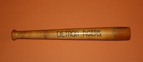 Antique 1930's DETROIT TIGERS / SANDERS ICE CREAM Souvenir Wood Bat Cover