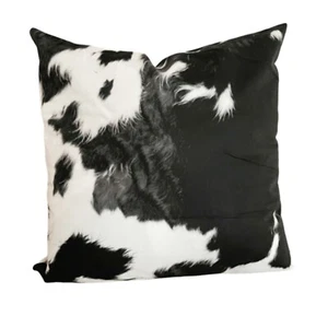 2 Cowhide Print Pillow Covers, Animal Print Western Home Decor - Picture 1 of 11