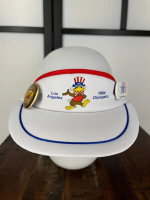 De colección Los Ángeles 1984 Juegos Olímpicos Visera Correa Trasera Adulto Talla Única Blanco Prendedores Poliéster Foto 1 de 4