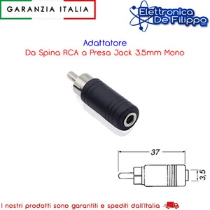 Adattatore Da Spina RCA a Presa Jack 3,5mm Mono - Foto 1 di 5