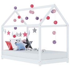 vidaXL Legno Massello di Pino Giroletto Bambini Bianco 90x200 cm Telaio Letto