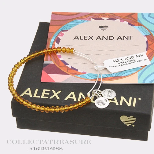 Alex and Ani Aurelia Beaded Shiny Silver Bangle Bracelet A16EB120SS