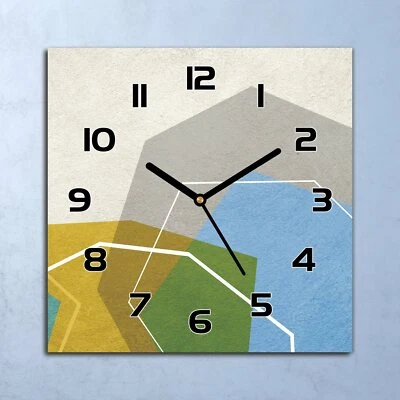 Horloge Murale En Verre moderne Géométrique Origami bateau chiffres 30x30 - Photo 1/4