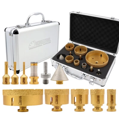 SHDIATOOL M14 Diamantbohrer Keramikfliesen Winkelschleifer Porzellanbohrer Bohrer-Set 11pc