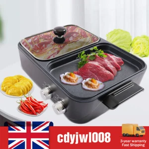 2 in 1 Multifunctional Electric Hot Pot and Grill Combo 220V Smokeless BBQ Pot - Picture 1 of 24