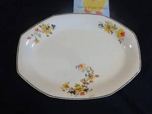 Oval Bread Plate ORANGE FLOWERS Homer Laughlin USA E33 N6 - Picture 1 of 4