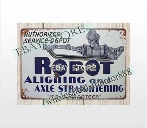 kitchen shop decor Robot Aligning Axle Straightening metal tin sign - Picture 1 of 4