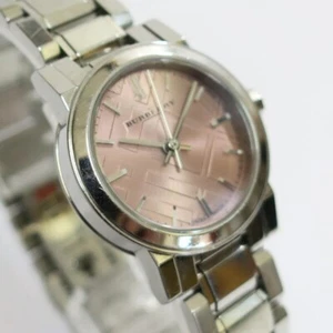 BURBERRY BU9231 26mm Pink Dial Quartz Ladies Vintage Working With Box - Picture 1 of 24