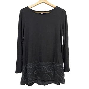 J.Jill Damen Pullover Langarm Bluse Small Schwarz Seidensaum Freizeit Lagenlook - Bild 1 von 7