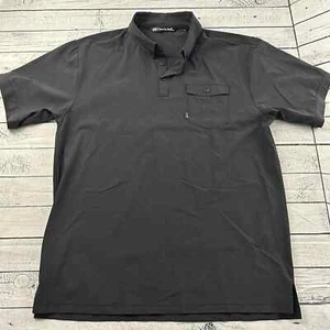New Mens Travis Mathew Golf Polo Shirt Black Short Sleeve City Lights Medium NWT - Picture 1 of 3