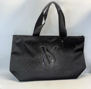 Borsa nuova con etichetta Victoria's Secret Bling Shine 2024 VS logo raso con cerniera - Foto 1 di 8