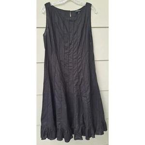 S.L. Fashions 100% Cotton A line Ruffle Sleeveless Tank Casual Midi Dress Sz 14 - Picture 1 of 8