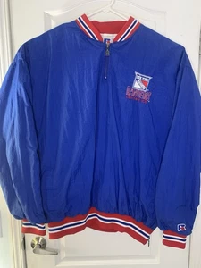 Chaqueta Pullover Vintage Russell Athletic NY Rangers Center Ice XXL Azul Rojo - Imagen 1 de 14
