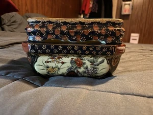 Porcelain Crane Bonsai Tree Rice Bowl - Picture 1 of 7