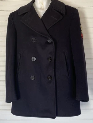 US Navy Vintage Wool Peacoat Black Naval Clothing Depot Sz 42 Radioman 2 - Image 1 of 4